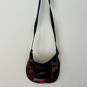 Leather patchwork shoulder bag unique